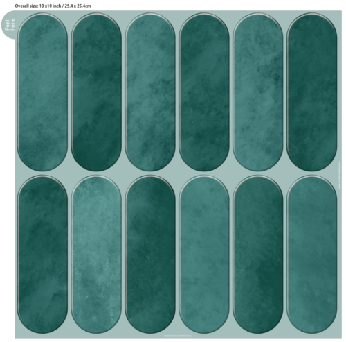 New Arrival Smart Home Decor Peel and Stick Green Marble 3D Tile Kitchen Bathroom Backsplash 3D Wall Tile PU Waterproof