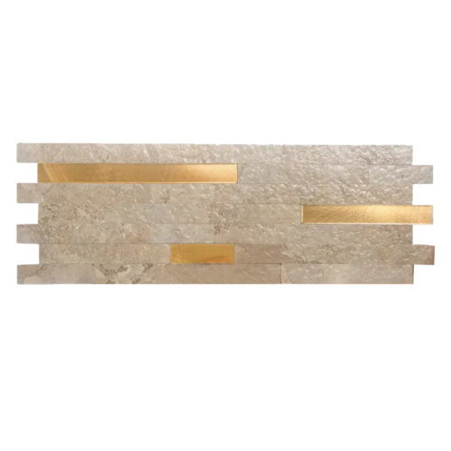 Best Price Peel and Stick Backsplash Wall Tile PVC Mixed Metal Wall Panel in Dark Beige for Kitchen Bathroom Home Decor
