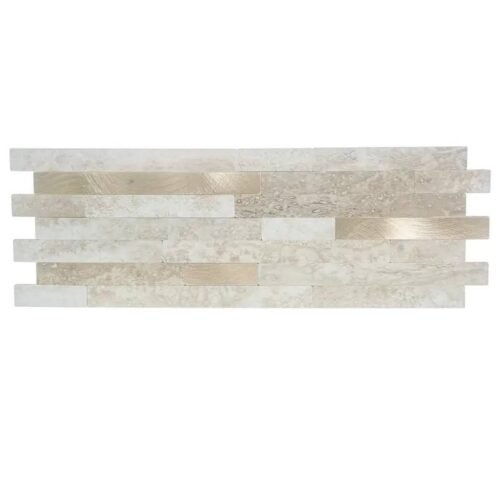 Best Price Peel and Stick Backsplash Wall Tile PVC Mixed Metal Wall Panel in Dark Beige for Kitchen Bathroom Home Decor
