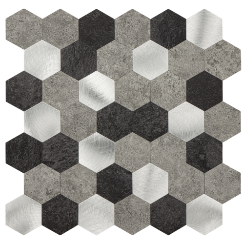 Best Seller Brown Hexagon Peel and Stick Composite Wall Tiles Home Decor Waterproof Backsplash Kitchen Self Adhesive Mosaic