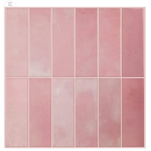 Peel and Stick Rectangular Grid Wall Tiles