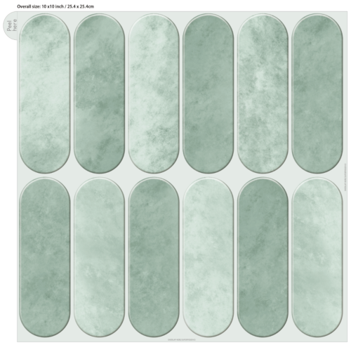 New Arrival Smart Home Decor Peel and Stick Green Marble 3D Tile Kitchen Bathroom Backsplash 3D Wall Tile PU Waterproof