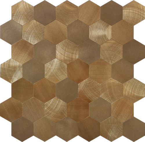 Best Seller Brown Hexagon Peel and Stick Composite Wall Tiles Home Decor Waterproof Backsplash Kitchen Self Adhesive Mosaic