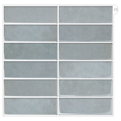 Peel and Stick Rectangular Grid Wall Tiles