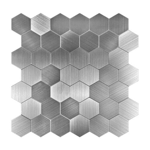 Best Seller Brown Hexagon Peel and Stick Composite Wall Tiles Home Decor Waterproof Backsplash Kitchen Self Adhesive Mosaic