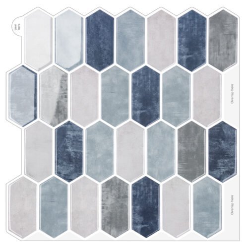 Hexagonal Peel and Stick Backsplash Wall Tiles