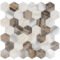 Best Seller Brown Hexagon Peel and Stick Composite Wall Tiles Home Decor Waterproof Backsplash Kitchen Self Adhesive Mosaic