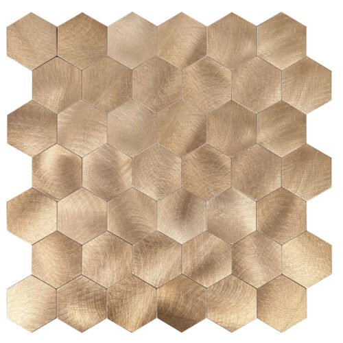Best Seller Brown Hexagon Peel and Stick Composite Wall Tiles Home Decor Waterproof Backsplash Kitchen Self Adhesive Mosaic