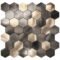 Best Seller Brown Hexagon Peel and Stick Composite Wall Tiles Home Decor Waterproof Backsplash Kitchen Self Adhesive Mosaic