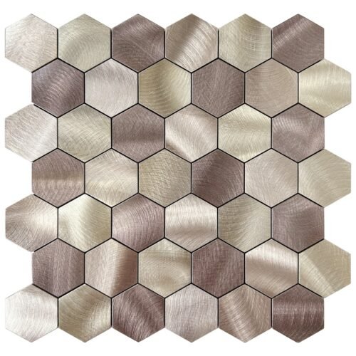 Best Seller Brown Hexagon Peel and Stick Composite Wall Tiles Home Decor Waterproof Backsplash Kitchen Self Adhesive Mosaic