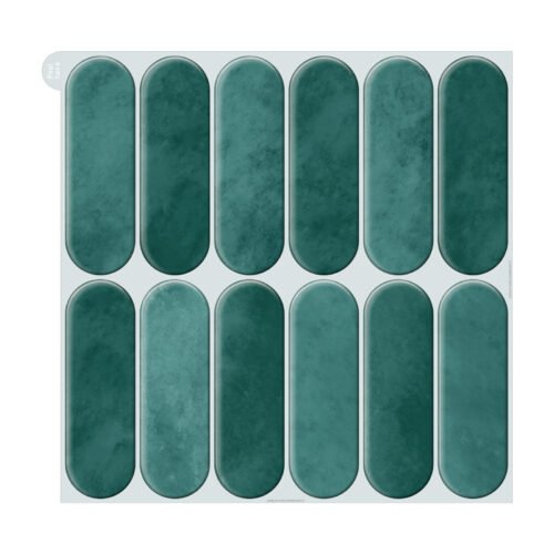 New Arrival Smart Home Decor Peel and Stick Green Marble 3D Tile Kitchen Bathroom Backsplash 3D Wall Tile PU Waterproof