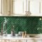Green Peel and Stick Backsplash Fish Scale Tile