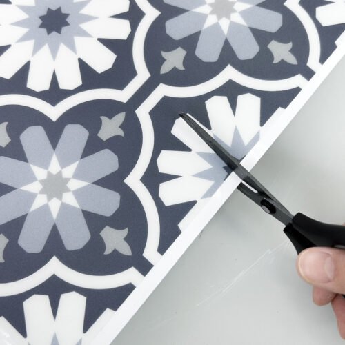 Purple and White Moroccan Self-adhesive Floor