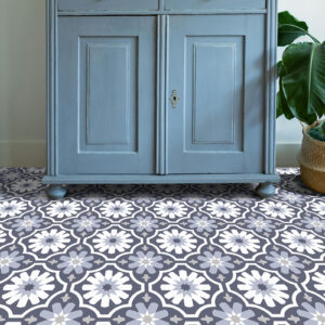 Purple and White Moroccan Self-adhesive Floor