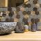 Best Seller Brown Hexagon Peel and Stick Composite Wall Tiles Home Decor Waterproof Backsplash Kitchen Self Adhesive Mosaic