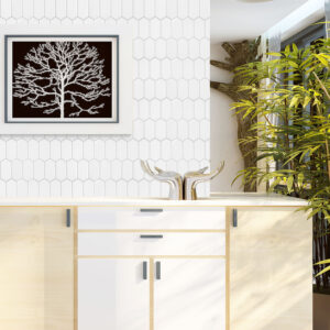 Hexagonal Peel and Stick Backsplash Wall Tiles