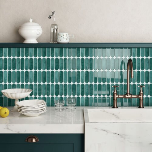 New Arrival Smart Home Decor Peel and Stick Green Marble 3D Tile Kitchen Bathroom Backsplash 3D Wall Tile PU Waterproof