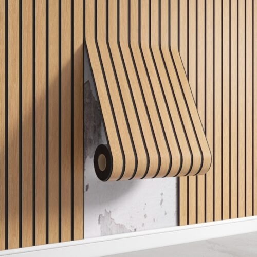 UDK Modern 0.6*3M Self-Adhesive 3D Wood Pattern Grille Sticker