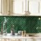 Green Peel and Stick Backsplash Fish Scale Tile