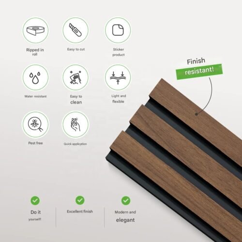 New 3D Foam Wall Sticker DIY Decorative Wall Covering Self-adhesive Slatted Wall Panel