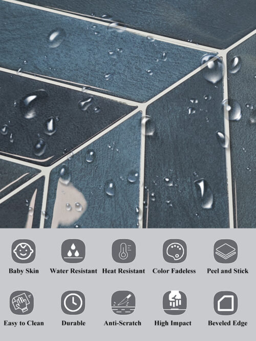 New Arrival Smart Wall Tiles Decor Peel and Stick Blue Marble 3D Tile Kitchen Bathroom Backsplash 3D Wall Tile PU Waterproof