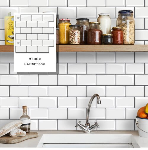 3D Faux Tiles DIY Wall Stickers Self-Adhesive Thick Wallpaper