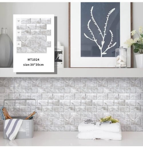 3D Faux Tiles DIY Wall Stickers Self-Adhesive Thick Wallpaper