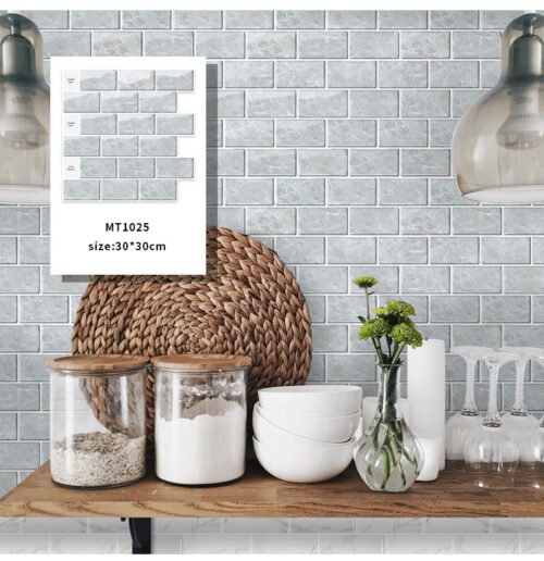 3D Faux Tiles DIY Wall Stickers Self-Adhesive Thick Wallpaper