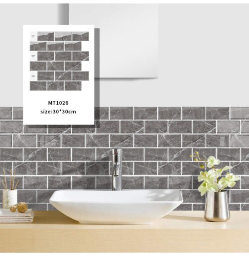 3D Faux Tiles DIY Wall Stickers Self-Adhesive Thick Wallpaper