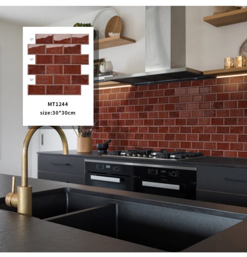 3D Faux Tiles DIY Wall Stickers Self-Adhesive Thick Wallpaper