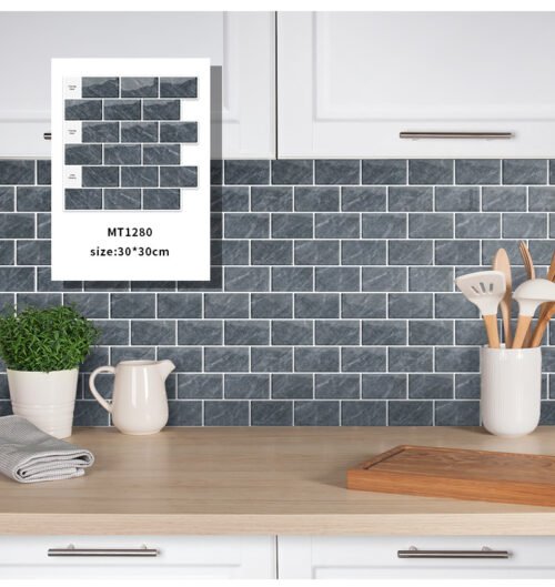 3D Faux Tiles DIY Wall Stickers Self-Adhesive Thick Wallpaper