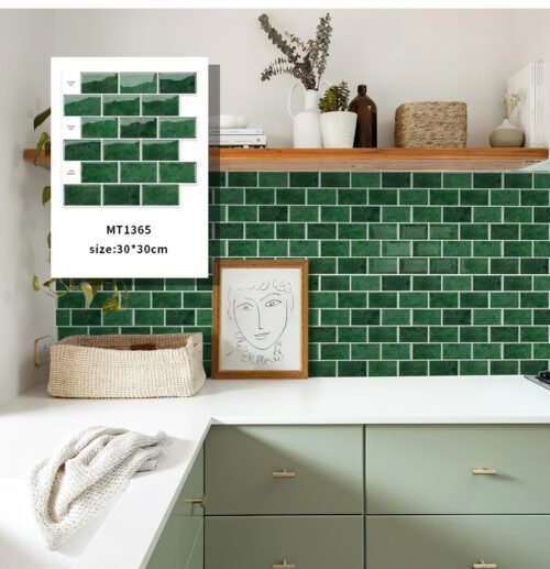 3D Faux Tiles DIY Wall Stickers Self-Adhesive Thick Wallpaper
